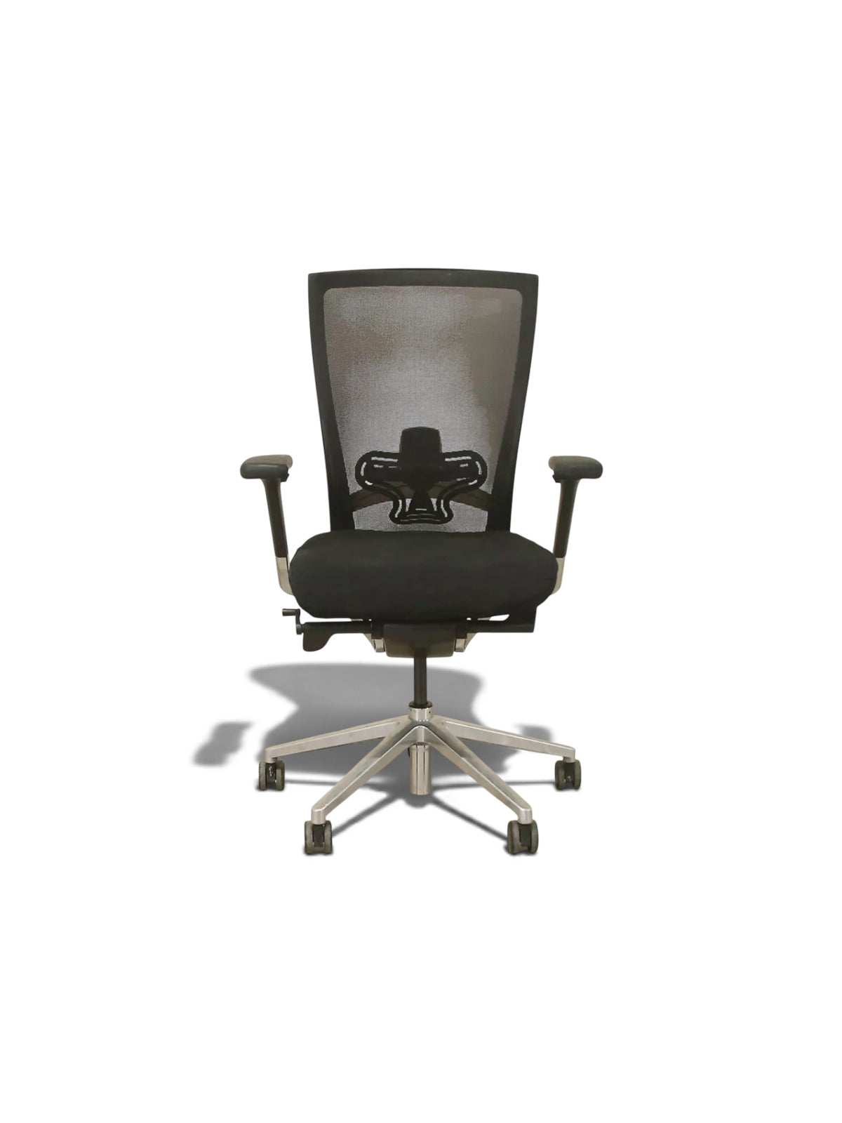 SIDIZ T50 Ergonomic Office Chair – Black Mesh – Polished Aluminium – Refurbished