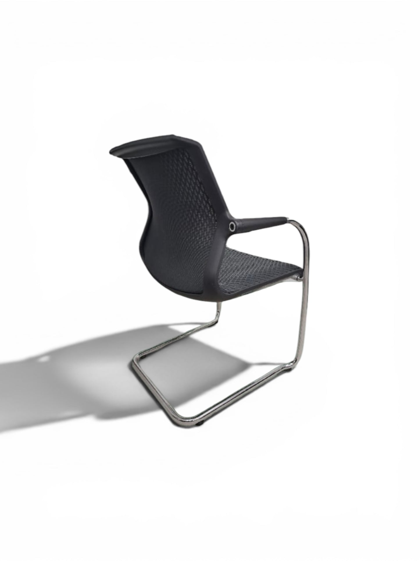 Vitra Unix: Cantilever Meeting Chair – Dark Grey Upholstered Conference Chair | Refurbished