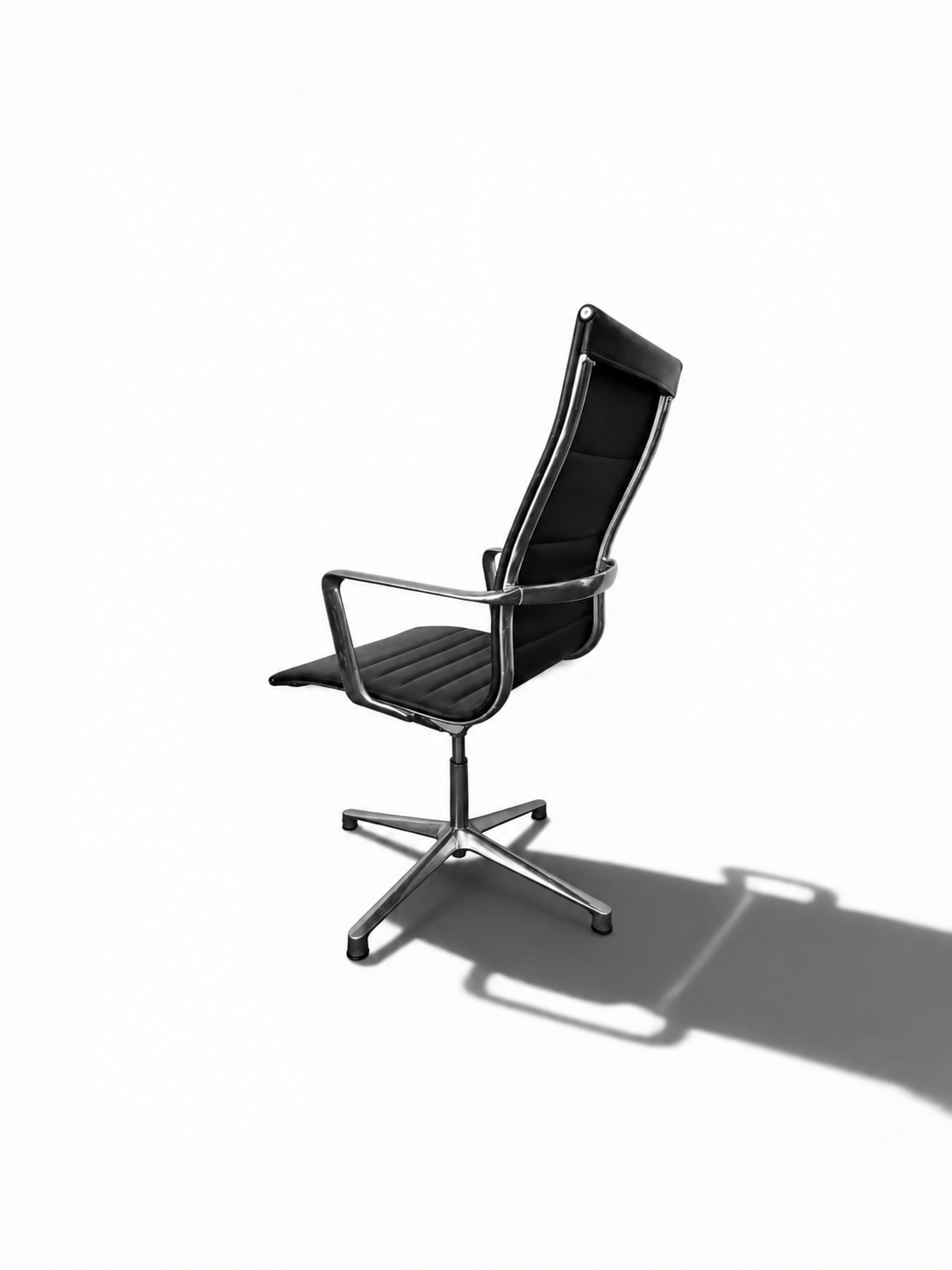 ICF UNA High Back Italian Black Leather Executive Office Chair – Chrome Swivel Base – Refurbished