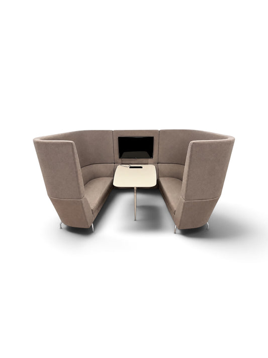 Orangebox 6 Person Acoustic Booth – Upholstered Meeting & Collaboration Pod – Refurbished