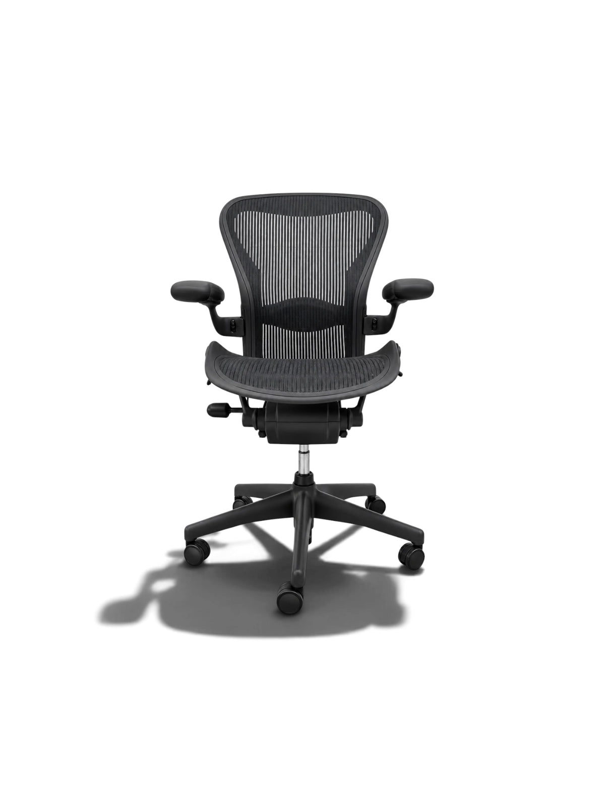 Herman Miller Aeron Size B – Classic Black Mesh – Roller Arms – Ergonomic Office Chair – Refurbished
