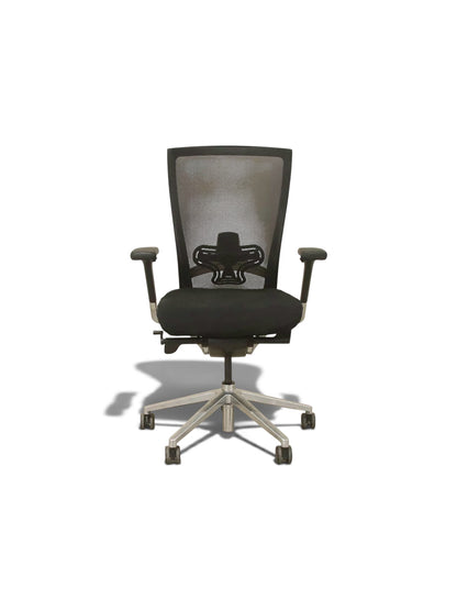 SIDIZ T50 Ergonomic Office Chair – Black Mesh – Polished Aluminium – Refurbished