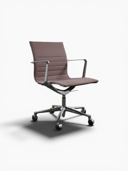 ICF Una Meeting Chair – Height Adjustable | Beige Fabric | Chrome Frame | Refurbished