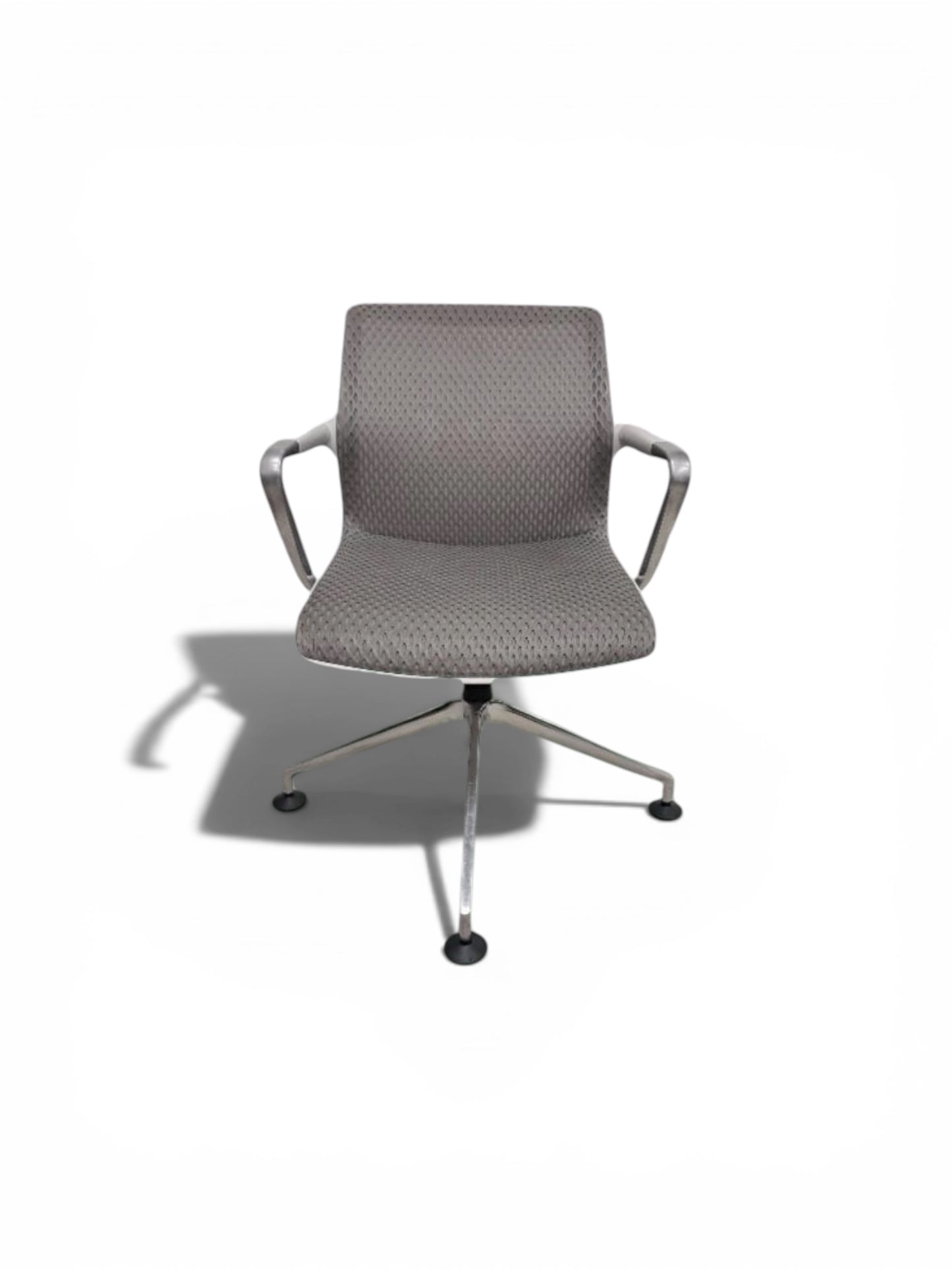 Vitra Unix: Meeting Chair – Grey Upholstered Swivel Base Chair | Refurbished