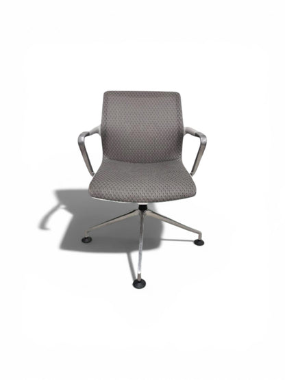 Vitra Unix: Meeting Chair – Grey Upholstered Swivel Base Chair | Refurbished