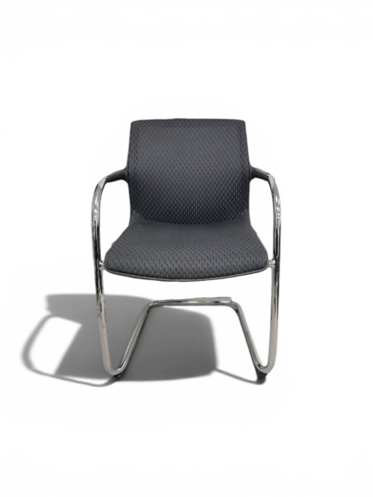 Vitra Unix: Cantilever Meeting Chair – Dark Grey Upholstered Conference Chair | Refurbished