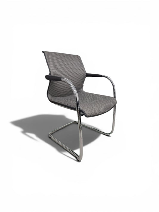 Vitra: Unix Cantilever Meeting Chair – Grey Upholstered Conference Chair