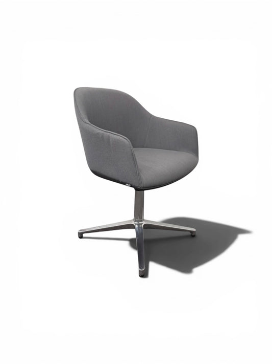 Vitra Softshell Chair – Grey Fabric - Swivel Lounge Meeting Chair