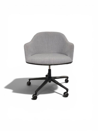 Vitra Softshell Height Adjustable Meeting Chair – Light Grey Fabric