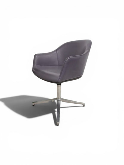 Vitra Softshell Chair – purple leather - Swivel Lounge/Meeting Chair
