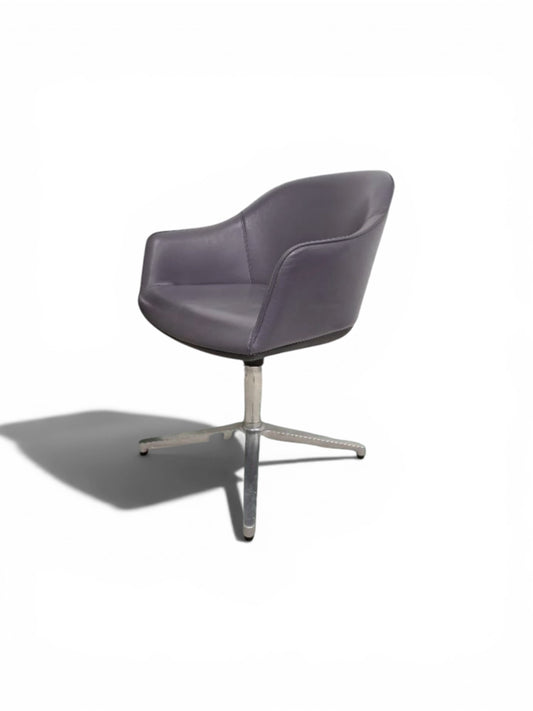 Vitra Softshell Chair – purple leather - Swivel Lounge/Meeting Chair