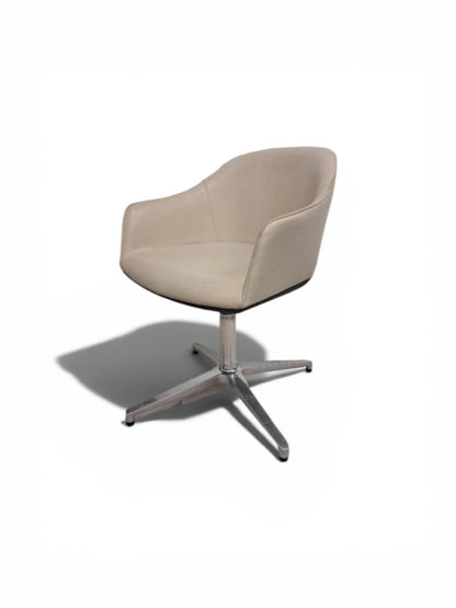 Vitra Softshell Chair – Beige leather Fabric Swivel Chair