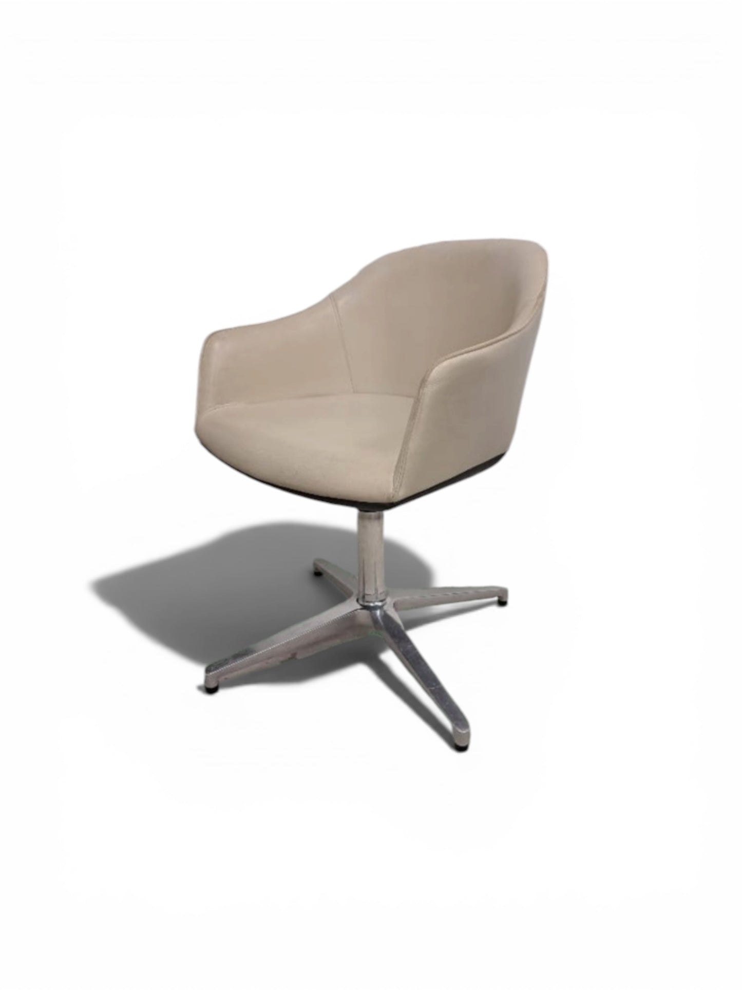 Vitra Softshell Chair – Beige leather Fabric Swivel Chair