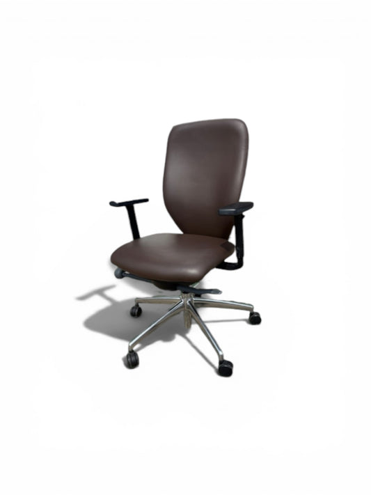 Boss Design Lily Office Chair – Brown Leather - Height Adjustable - Refurbished