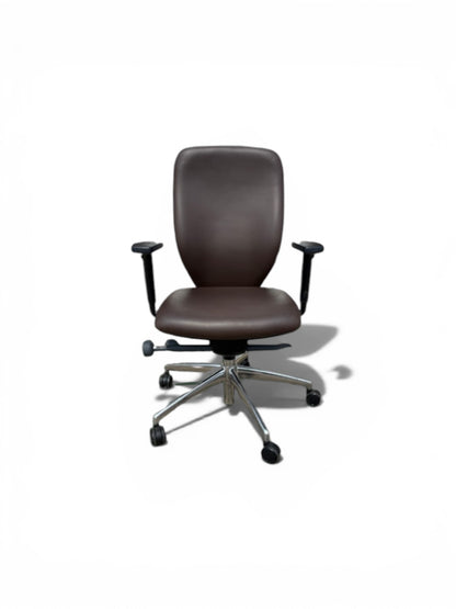 Boss Design Lily Office Chair – Brown Leather - Height Adjustable - Refurbished