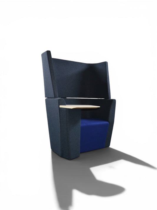 Senator Torasen 4 Person Acoustic Meeting Booth – Blue/Grey Fabric Collaborative Seating Booth