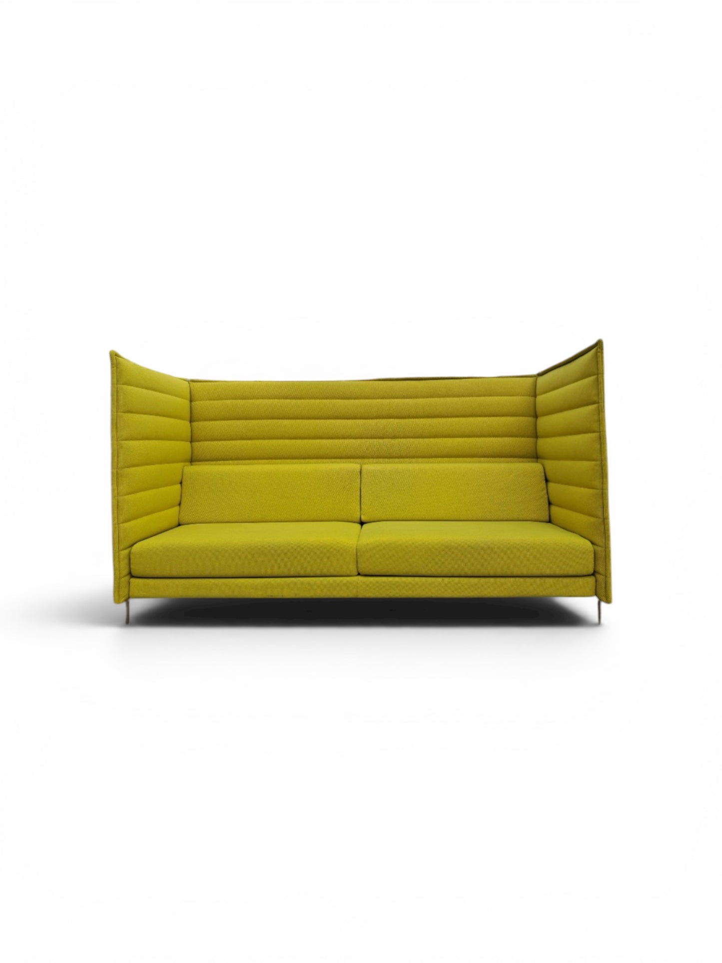 Vitra Alcove High Back 3 Seater Acoustic Sofa – Green Fabric Booth Seating