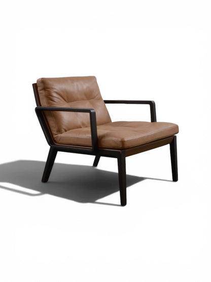Walter Knoll Andoo Low Back Lounge Armchair – Premium Beige Italian Leather Designer Chair