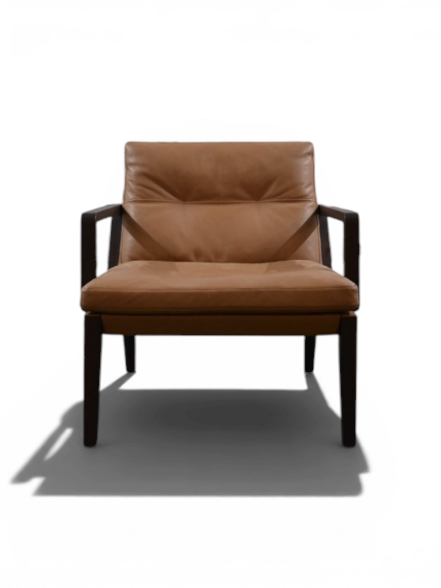 Walter Knoll Andoo Low Back Lounge Armchair – Premium Beige Italian Leather Designer Chair