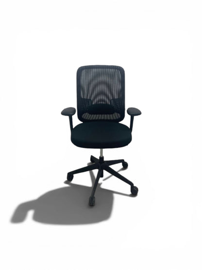 Orangebox Ergonomic Task Chair – Black Mesh Back – Black Fabric Seat – Adjustable Office Chair – Refurbished