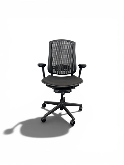 Herman Miller Celle Office Chair with Lumbar Support – Black Mesh Task Chair – Refurbished