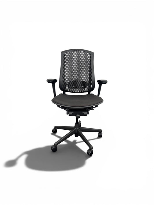 Herman Miller Celle Office Chair with Lumbar Support – Black Mesh Task Chair – Refurbished